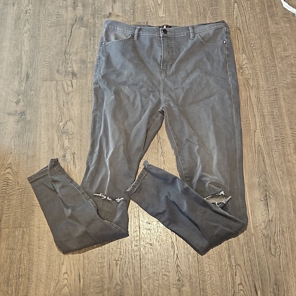 EA All Things Tall The Kristina Grey Open Knee High Rise Waist Skinny Jeans